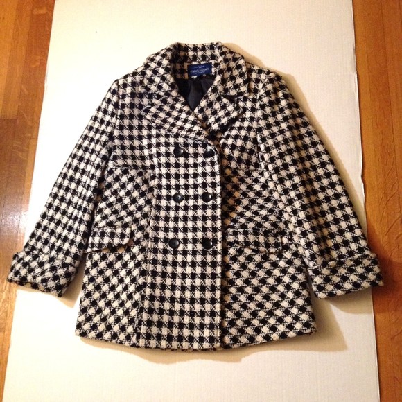 Wool Blend Blazer Jacket Women 1X Black White Check Tweed Belt Career Mackintosh - Picture 4 of 14